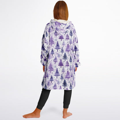 Purple Evergreen Christmas Trees Snug Hoodie