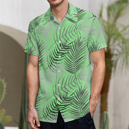 Tropical Fern Button Up Hawaiian Shirt - Perfect for your Summer Getaway!