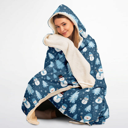 Snowmen - Hooded Micro Fleece Blanket – Ultra Soft with Unique Graphics