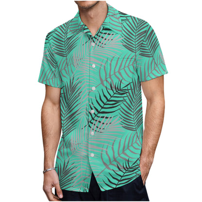 Tropical Fern Button Up Hawaiian Shirt - Perfect for your Summer Getaway!