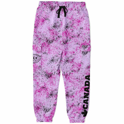 Pink & Black on Purple Canadian Grunge - Athletic Cargo Sweatpants