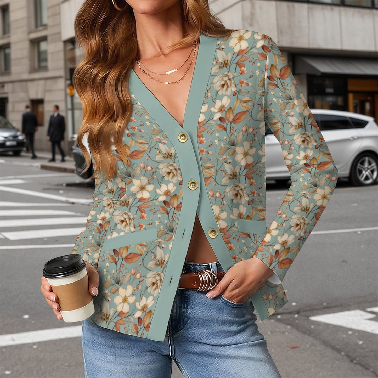 Green 170gsm Women's Lightweight Cardigan