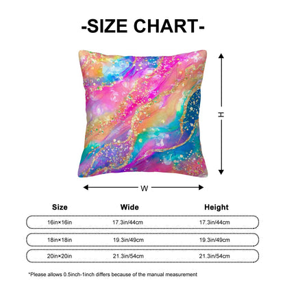 Sparkly Disco Rainbow - Corduroy Throw Pillow Covers with Core (Double-Sided Design)