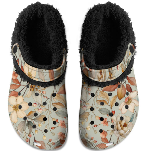 Country Cottage - Lined Slip-On Clog Slippers