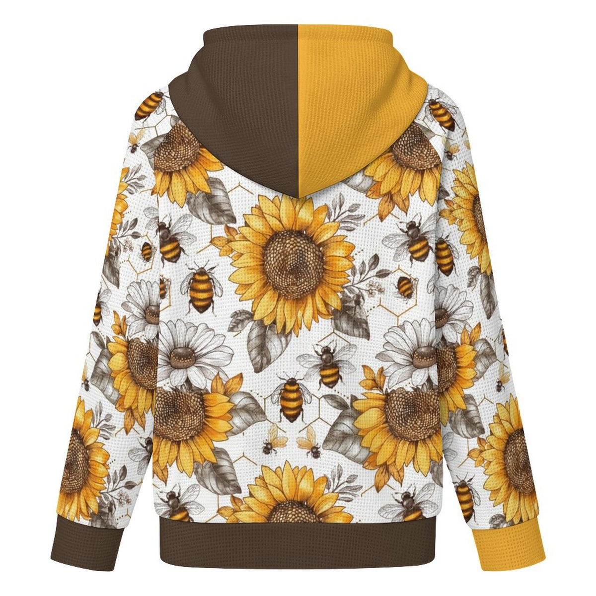 Brown & Yellow 220gsm Hoodie Zipper Sweater(All-Over Printing)