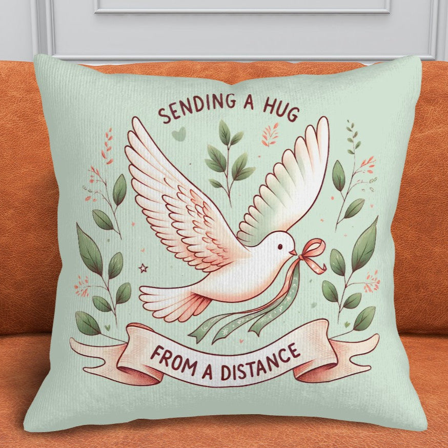 Sending a Hug From a Distance - Corduroy Throw Pillow Covers (Double-Sided Design)