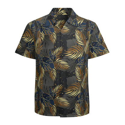 Blue & Gold Tropical Hawaiian Shirt