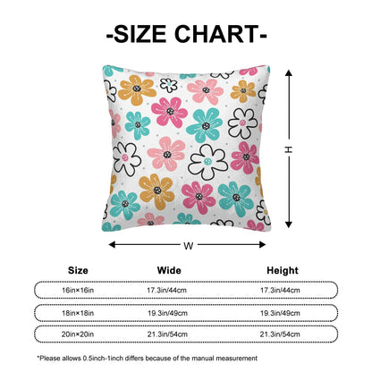 Whimsical Flowers - Corduroy Throw Pillow Covers (Double-Sided Design)