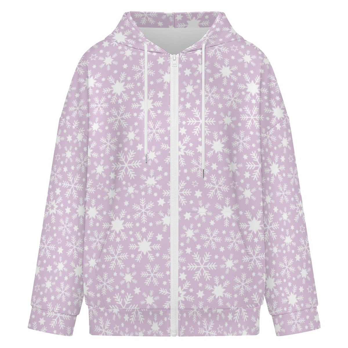 Let it Snow | Women's Full-Zip Hoodie – Soft, Warm & Comfortable Casual Hoodie - Pastels