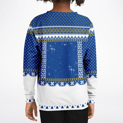 Christmas North Pole Globe Kids Athletic Long-Sleeved Top - Eco-Friendly & Dynamic