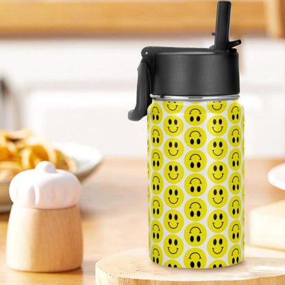 Smiley Face - Stainless Steel Water Bottle (350ml/12oz)