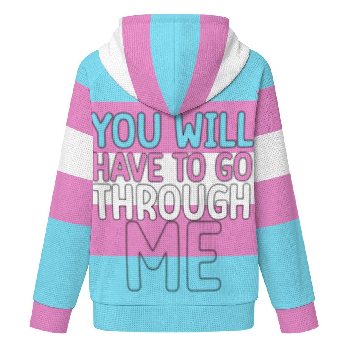 Trans Flag Pride | Waffle Hoodie Zipper Sweater