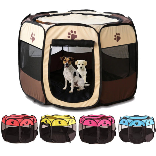 Portable Foldable Pet Playpen - Dog & Cat Travel Corral - Small & Large Available