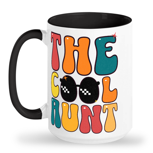 The Cool Aunt Retro Groovy Tall glossy ceramic mug