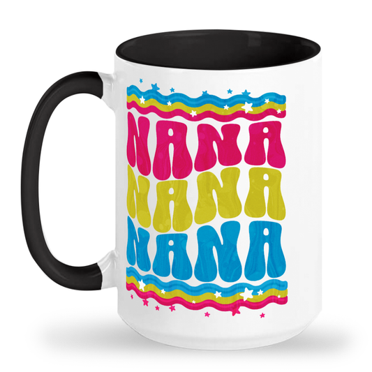 retro groovy nana cym Tall glossy ceramic mug