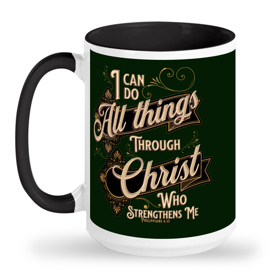 All Things Through Christ 15 oz 2-Tone Ceramic Mug