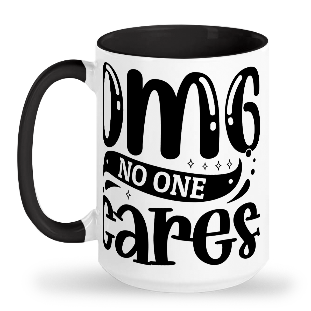 OMG No One Cares - 15 oz 2-Toned Ceramic Mug