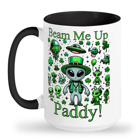 Beam Me Up Paddy! 2-Tone 15 oz Ceramic Mug