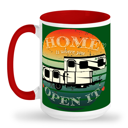 Home Is Where You Open It - TrailManor - 15 oz Tall glossy ceramic mug