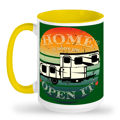 Home Is Where You Open It - TrailManor - 15 oz Tall glossy ceramic mug