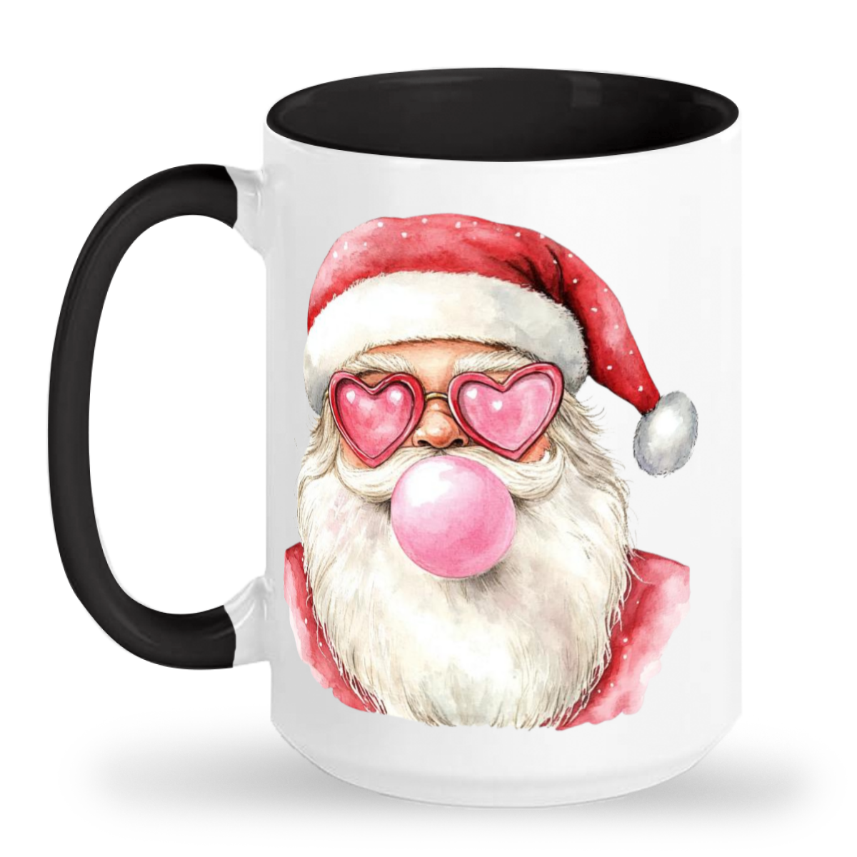 Retro Santa Groovin' 2-Tone 15oz Glossy Ceramic Mug