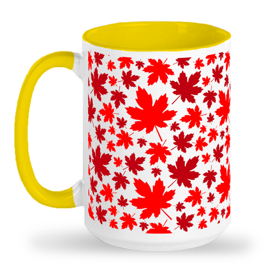 Canadian Maple Leaves Tall glossy ceramic mug
