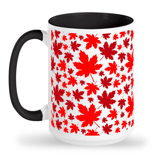 Canadian Maple Leaves Tall glossy ceramic mug