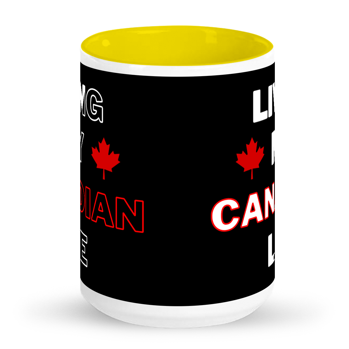 Living My Canadian Life 15 oz Tall glossy ceramic mug