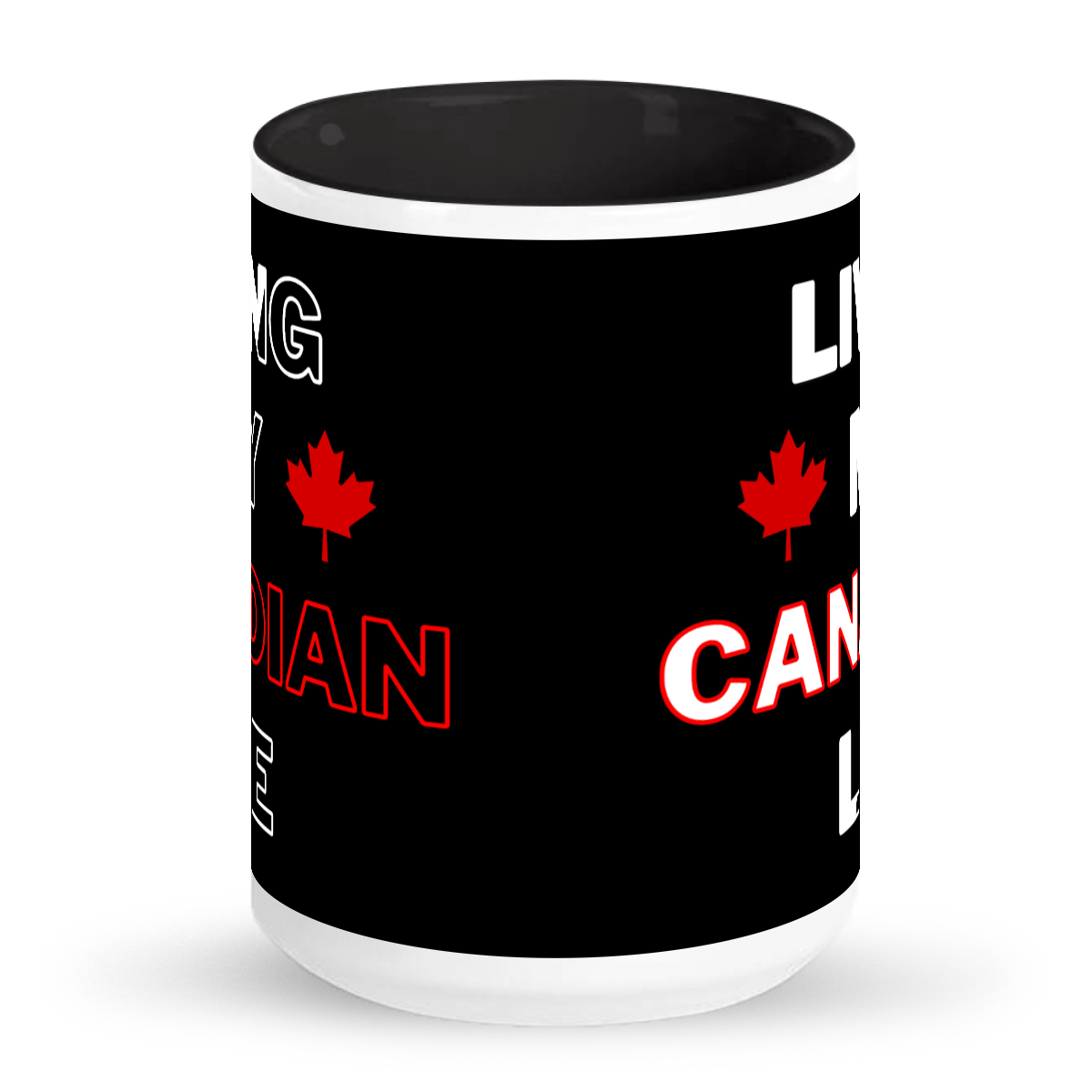 Living My Canadian Life 15 oz Tall glossy ceramic mug