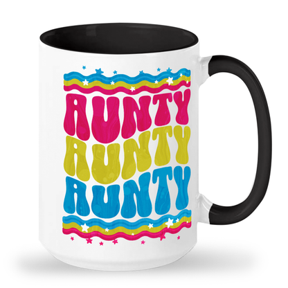 Retro Groovy Aunty CYM Tall glossy ceramic mug