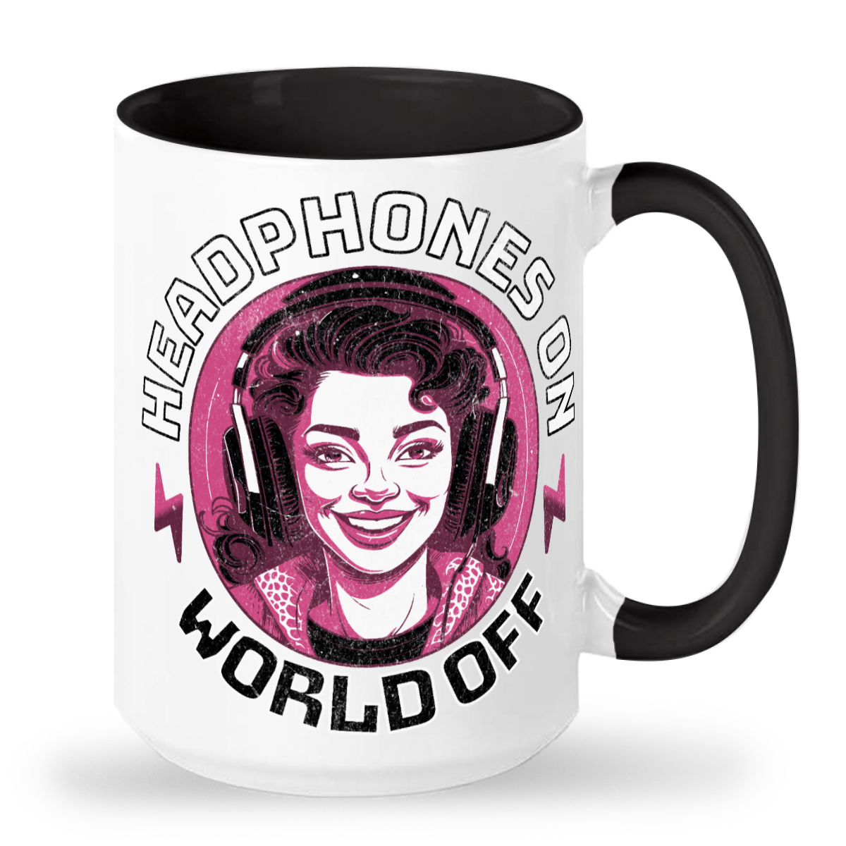 Headphones On - World Off 15oz ceramic mug