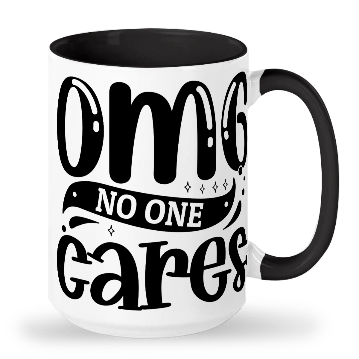 OMG No One Cares - 15 oz 2-Toned Ceramic Mug