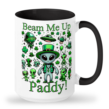 Beam Me Up Paddy! 2-Tone 15 oz Ceramic Mug