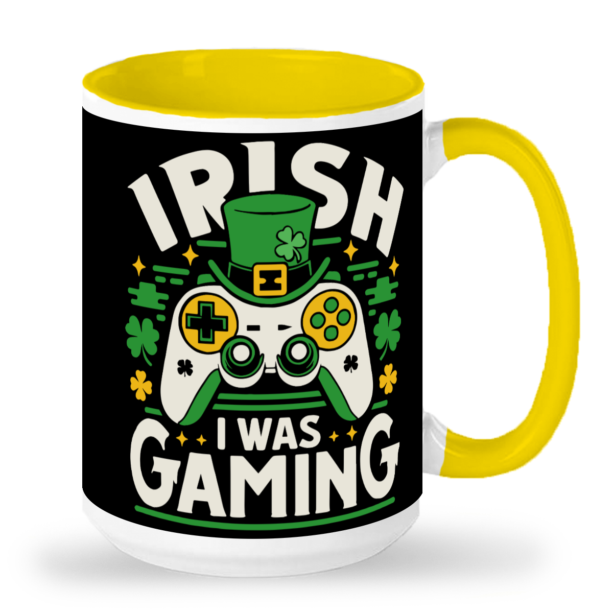 Irish I Was Gaming 15 oz Ceramic Mug - St. Patrick's Day Fun