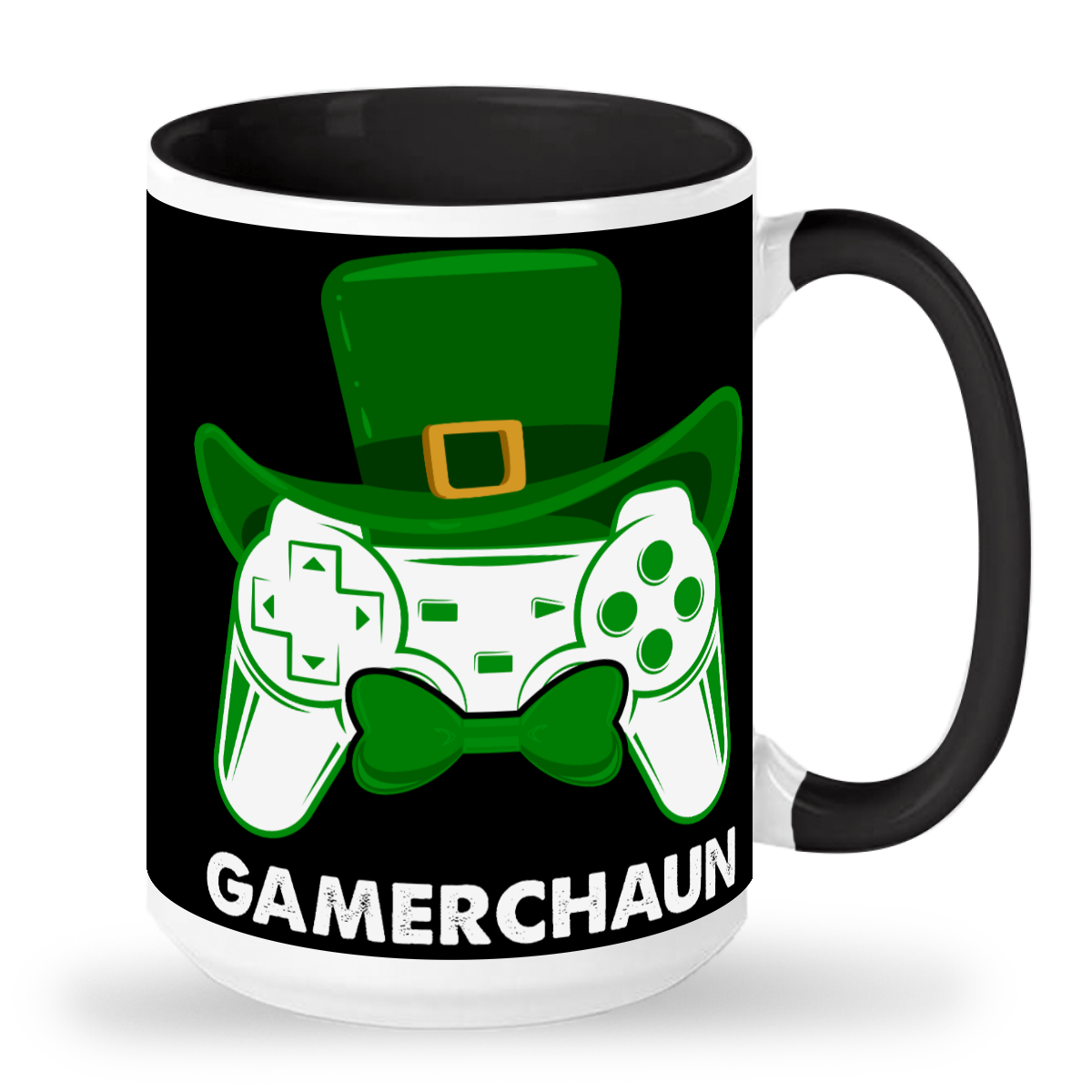 GAMERCHAUN - Ceramic 15oz Irish Gamer Mug - Fun St. Patrick's Day