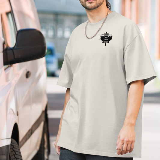 Our Trailer is a TrailManor - Oversized Faded T-Shirt - Black Leaf