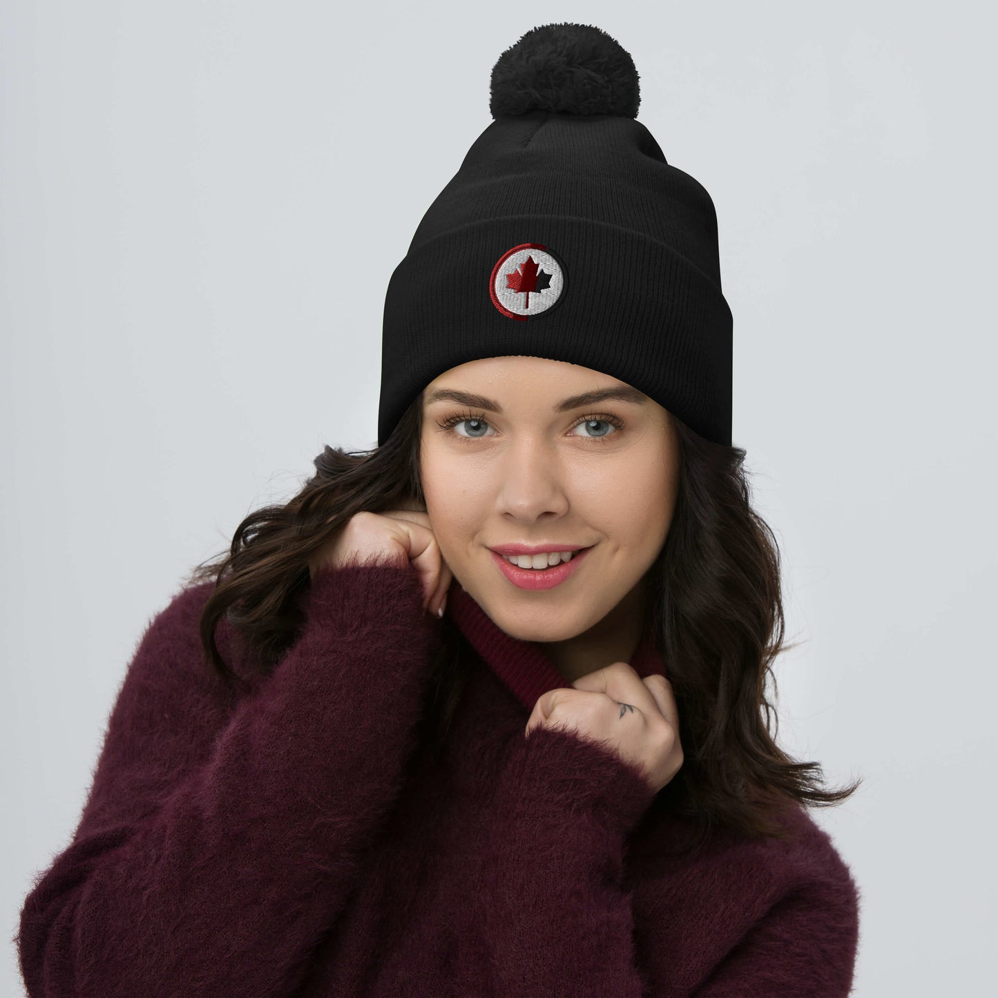 Canadian Maple Leaf - Toque with Pom-Pom