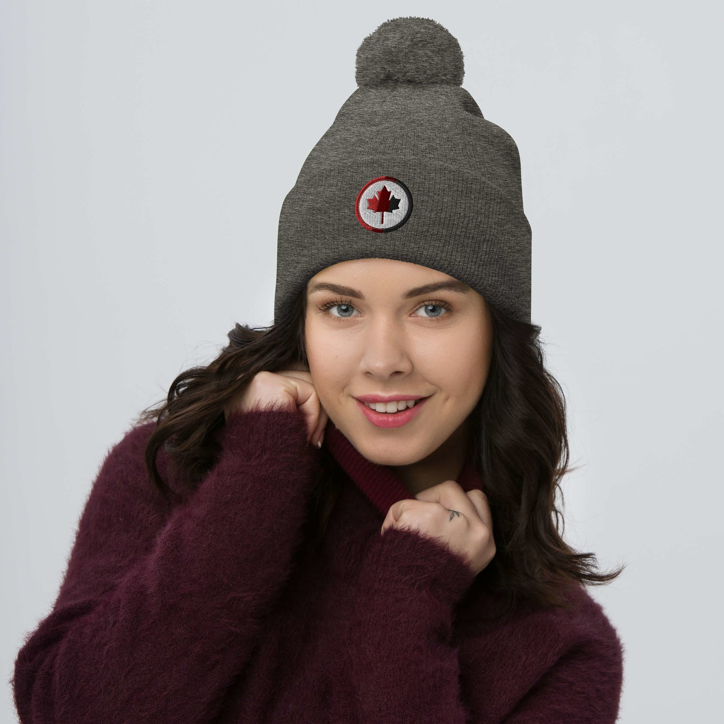 Canadian Maple Leaf - Toque with Pom-Pom