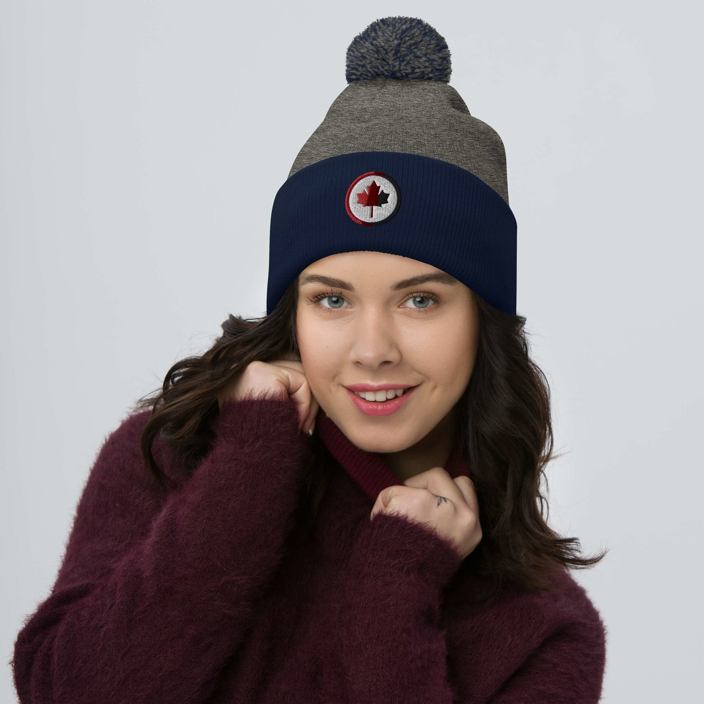 Canadian Maple Leaf - Toque with Pom-Pom