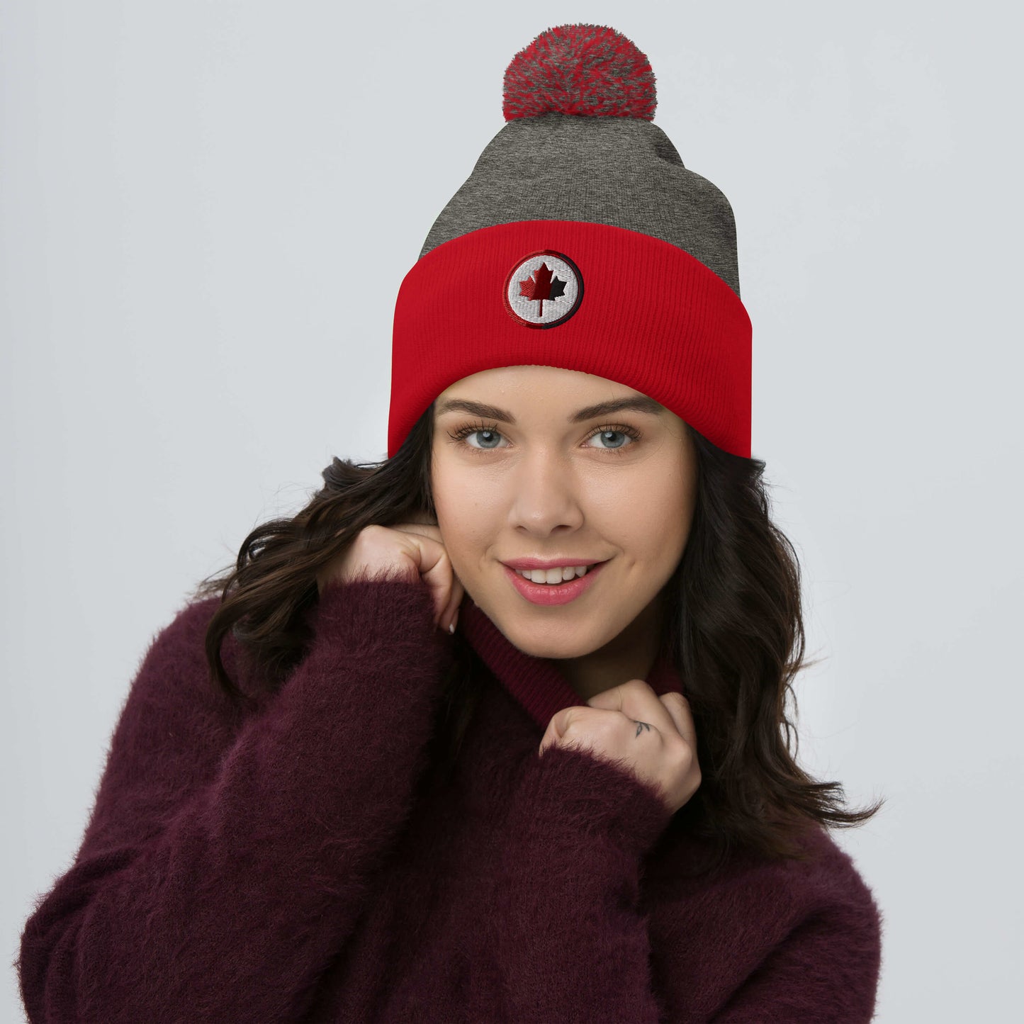 Canadian Maple Leaf - Toque with Pom-Pom