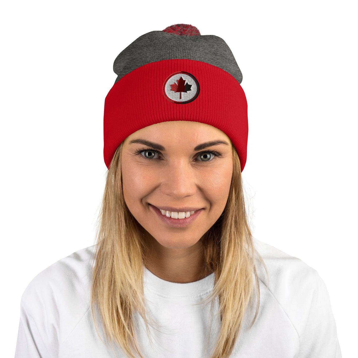 Canadian Maple Leaf - Toque with Pom-Pom