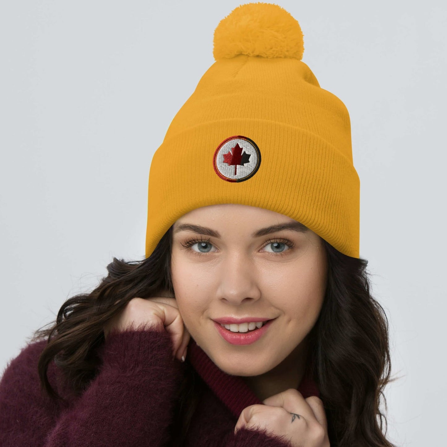 Canadian Maple Leaf - Toque with Pom-Pom