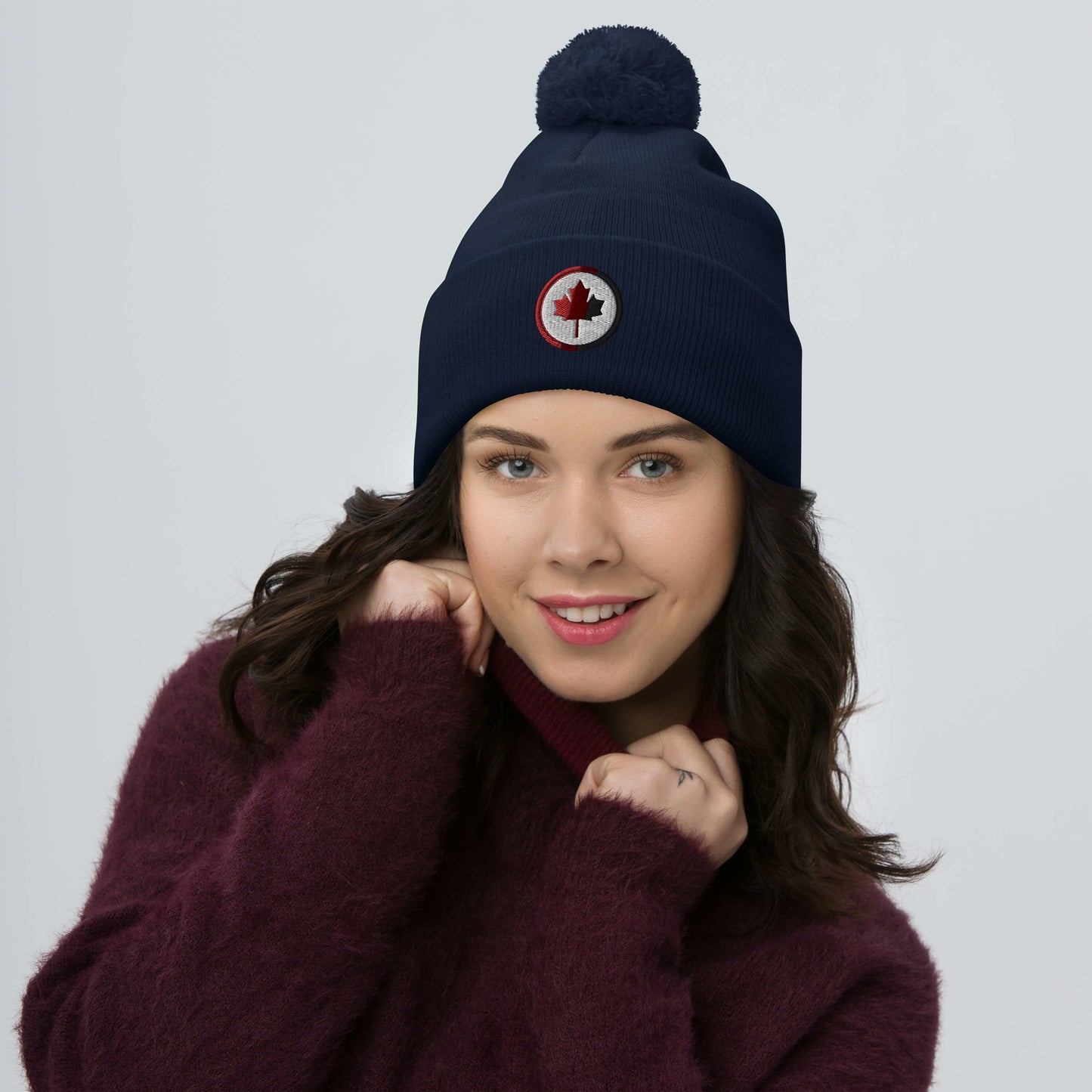 Canadian Maple Leaf - Toque with Pom-Pom