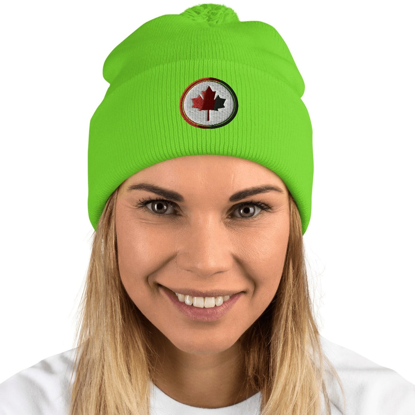 Canadian Maple Leaf - Toque with Pom-Pom