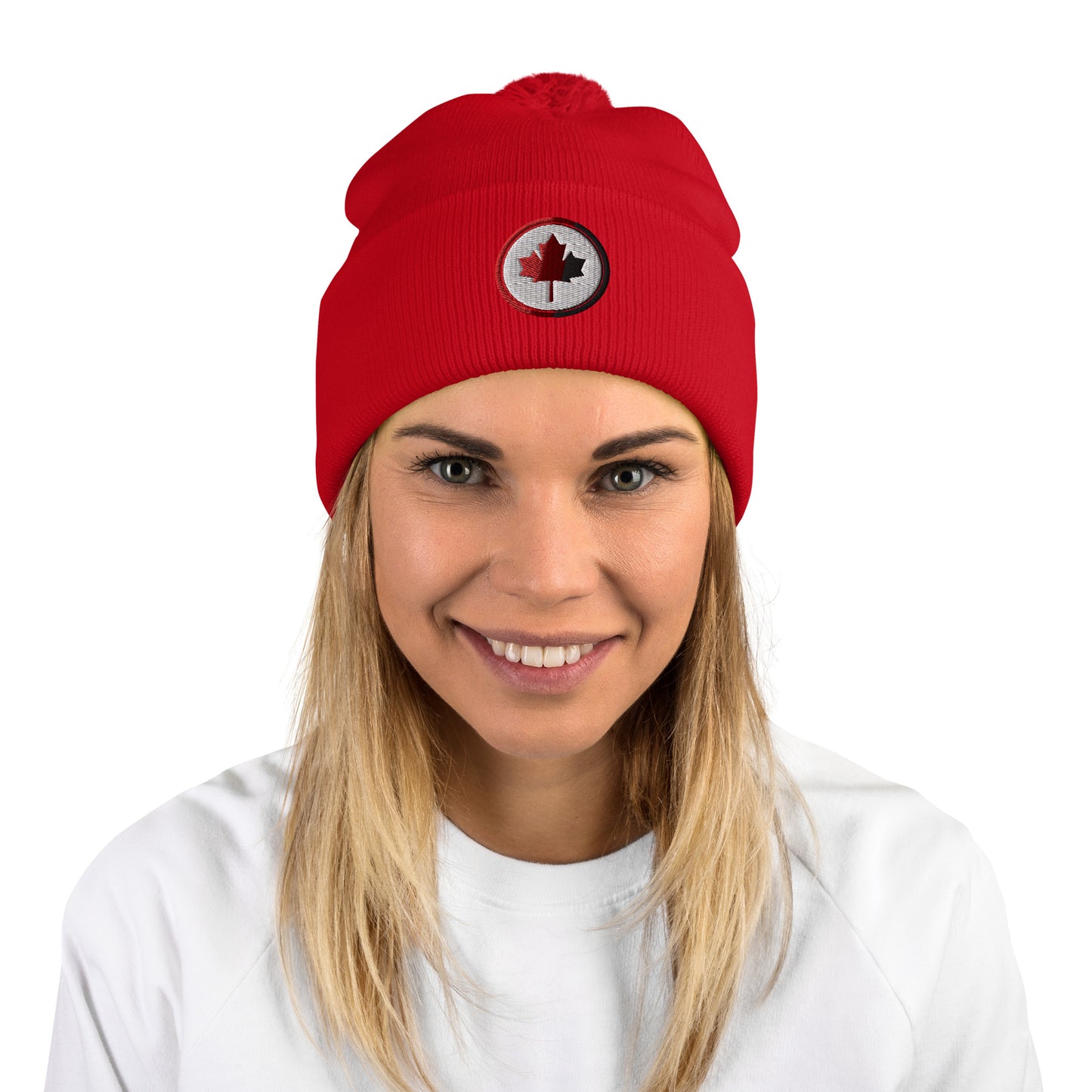 Canadian Maple Leaf - Toque with Pom-Pom