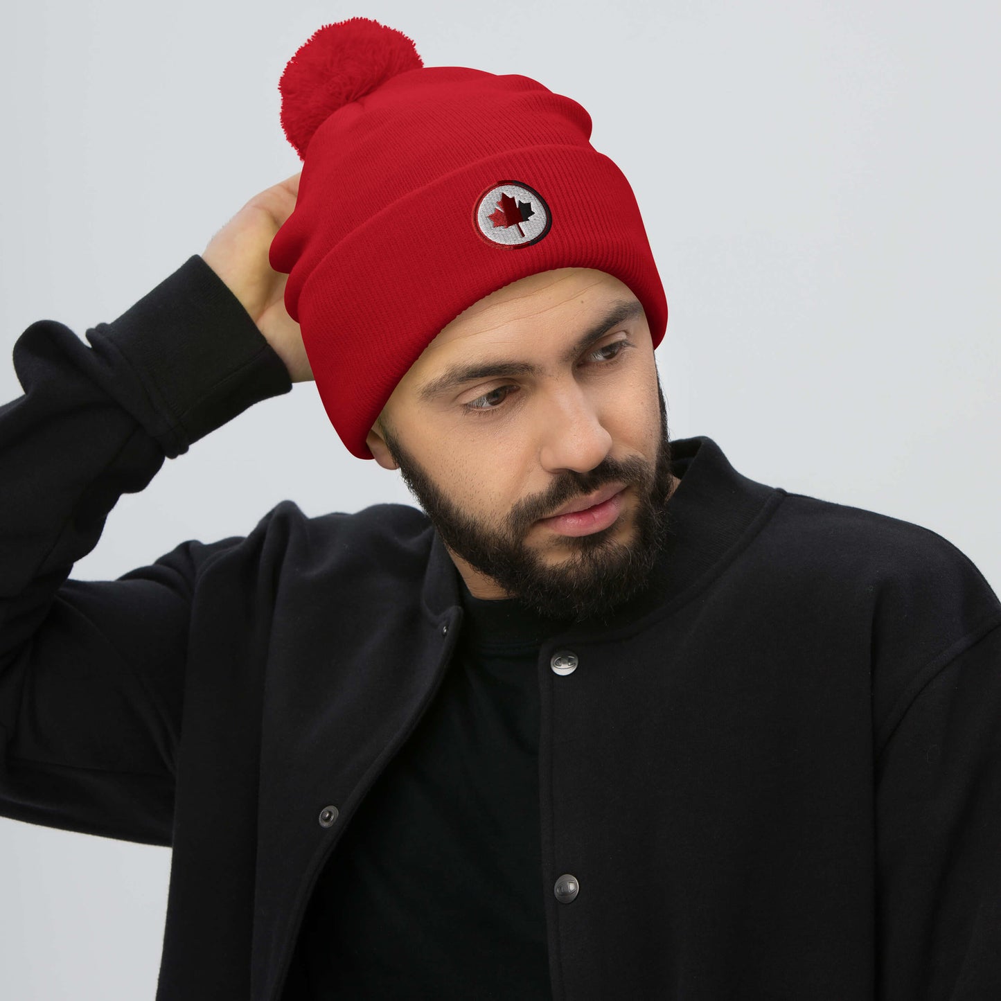Canadian Maple Leaf - Toque with Pom-Pom