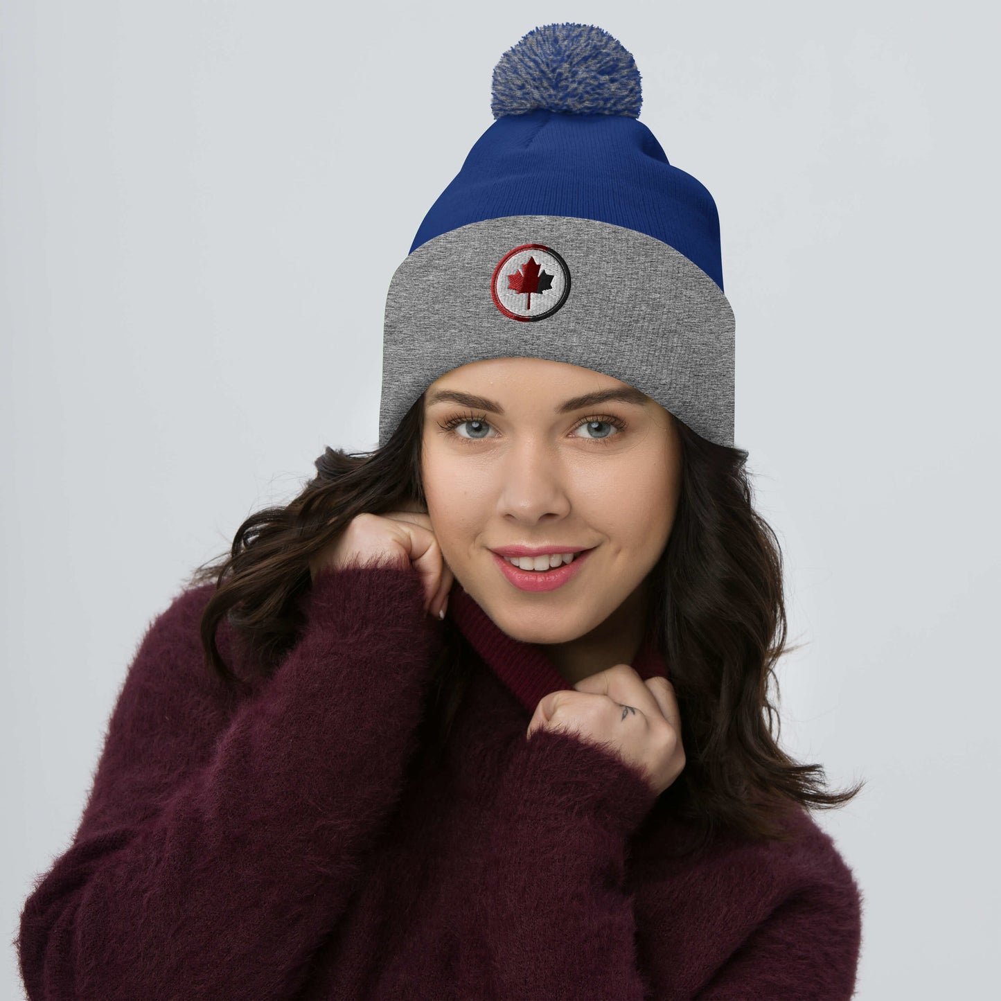 Canadian Maple Leaf - Toque with Pom-Pom