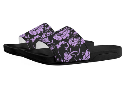 Black Soled Coloured Paisley - Women's Slide-On Sandals