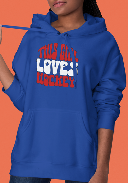 This Girl Loves Hockey - Women's College Hoodie - Women's Hockey For Girls