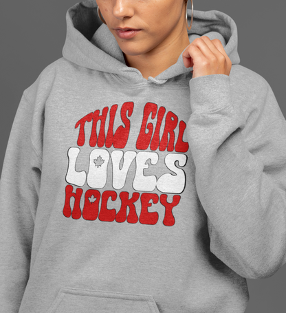 This Girl Loves Hockey - Women's College Hoodie - Women's Hockey For Girls